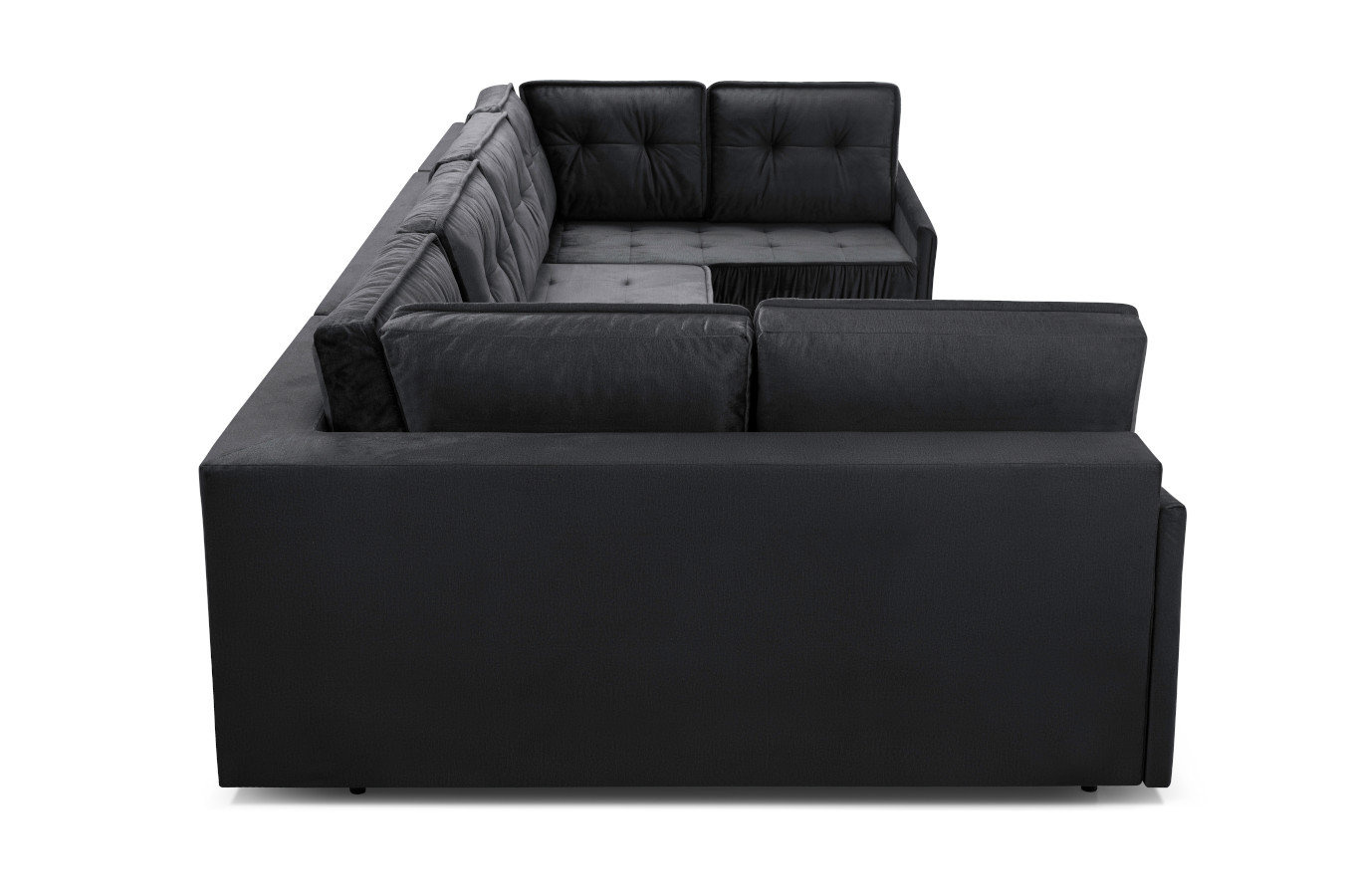 Duży nowoczesny narożnik ZANZIBAR U z funkcją spania i pojemnikiem na pościel