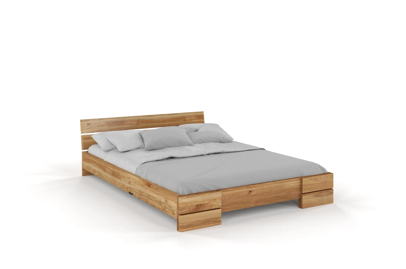 Łóżko drewniane dębowe Visby Sandemo / 160x200 cm, olej naturalny