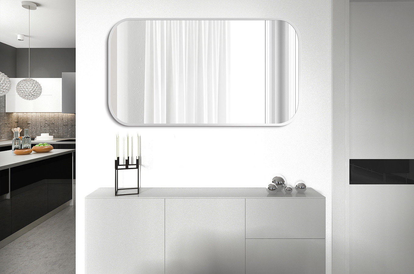 Prostokątne lustro MIRA Delicate / rama dostępna w 5 kolorach