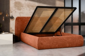 Tapicerowane łóżko SIMBA ze skrzynią na pościel