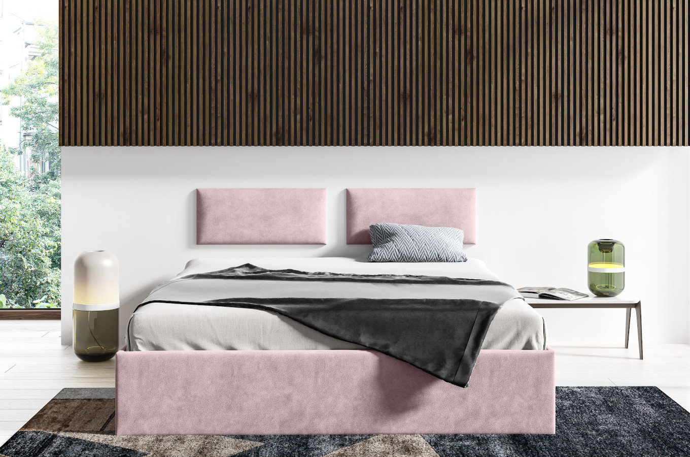 Klasyczne łóżko tapicerowane do sypialni ROLAND - bez zagłówka