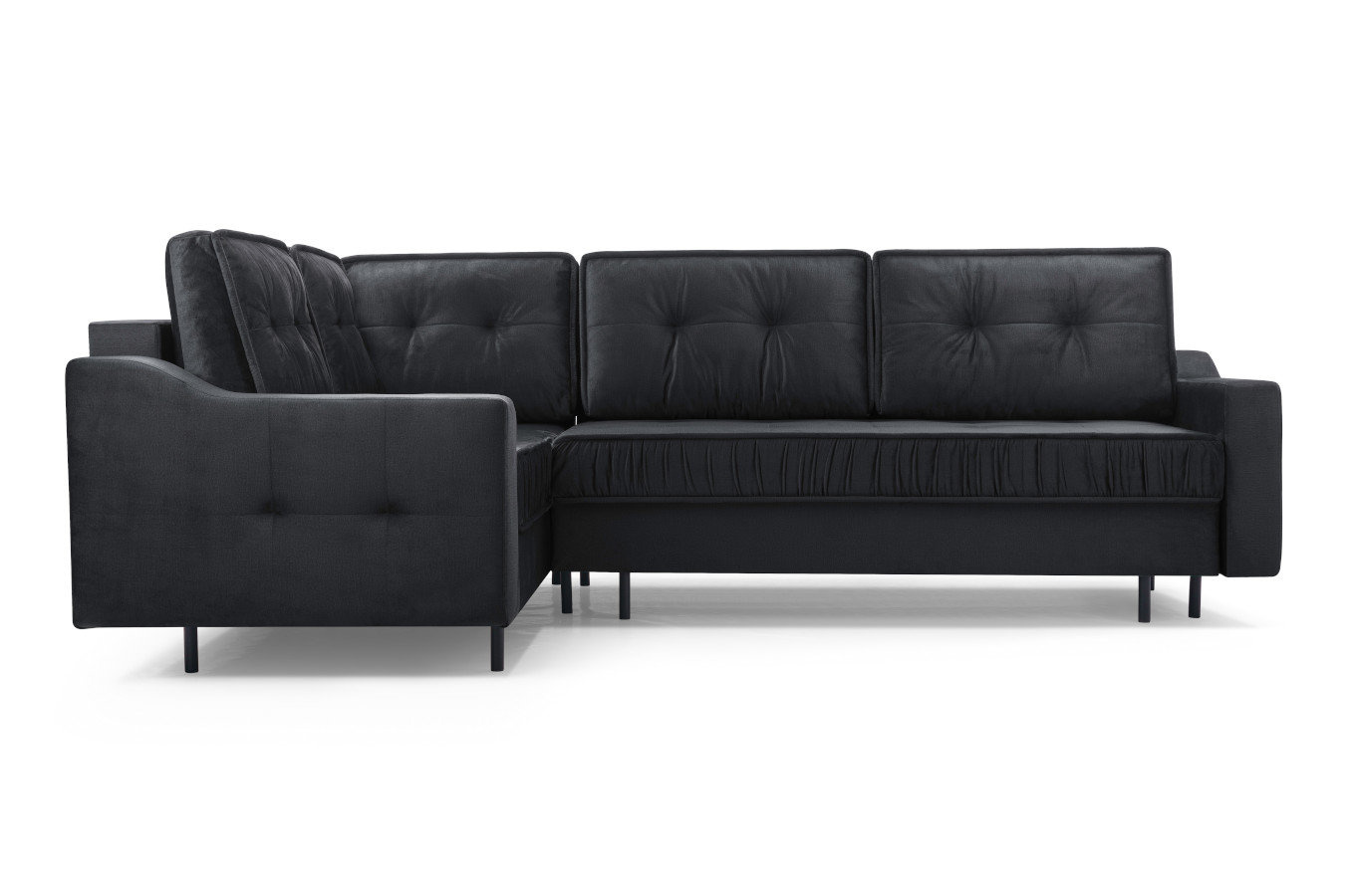 Nowoczesny narożnik HAITI L z funkcją spania i pojemnikiem na pościel