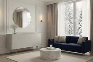 Nowoczesna szara komoda Dancan MONZA ze złotymi nóżkami / szer. 160 cm