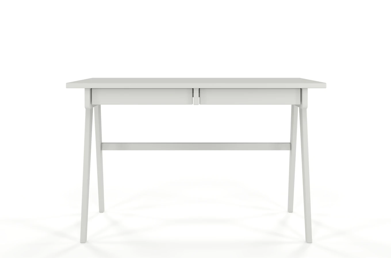 Drewniane biurko / toaletka z szufladami Visby EDDA / kolor szary mleczny / 120x65 cm