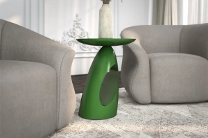 Stolik drewniany Kayani ISLAND różne kolory, wys. 40 cm / kolor groszkowa zieleń