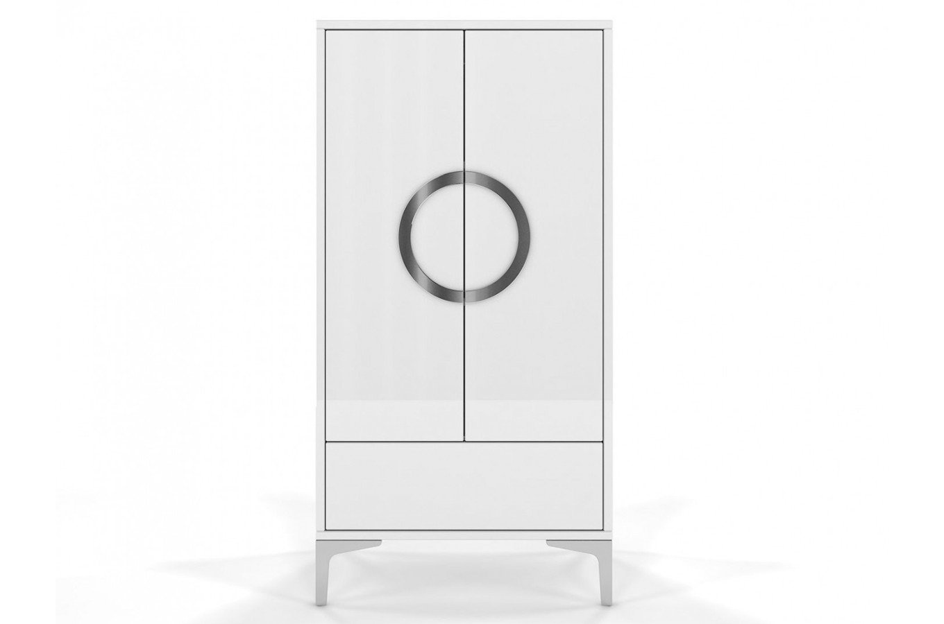 Biała wysoka nowoczesna komoda Dancan EVA połysk / szer. 60 cm