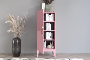 Drewniana komoda Visby DEMI HIGH 2D / kolor pudrowy róż / szer. 50,5 cm