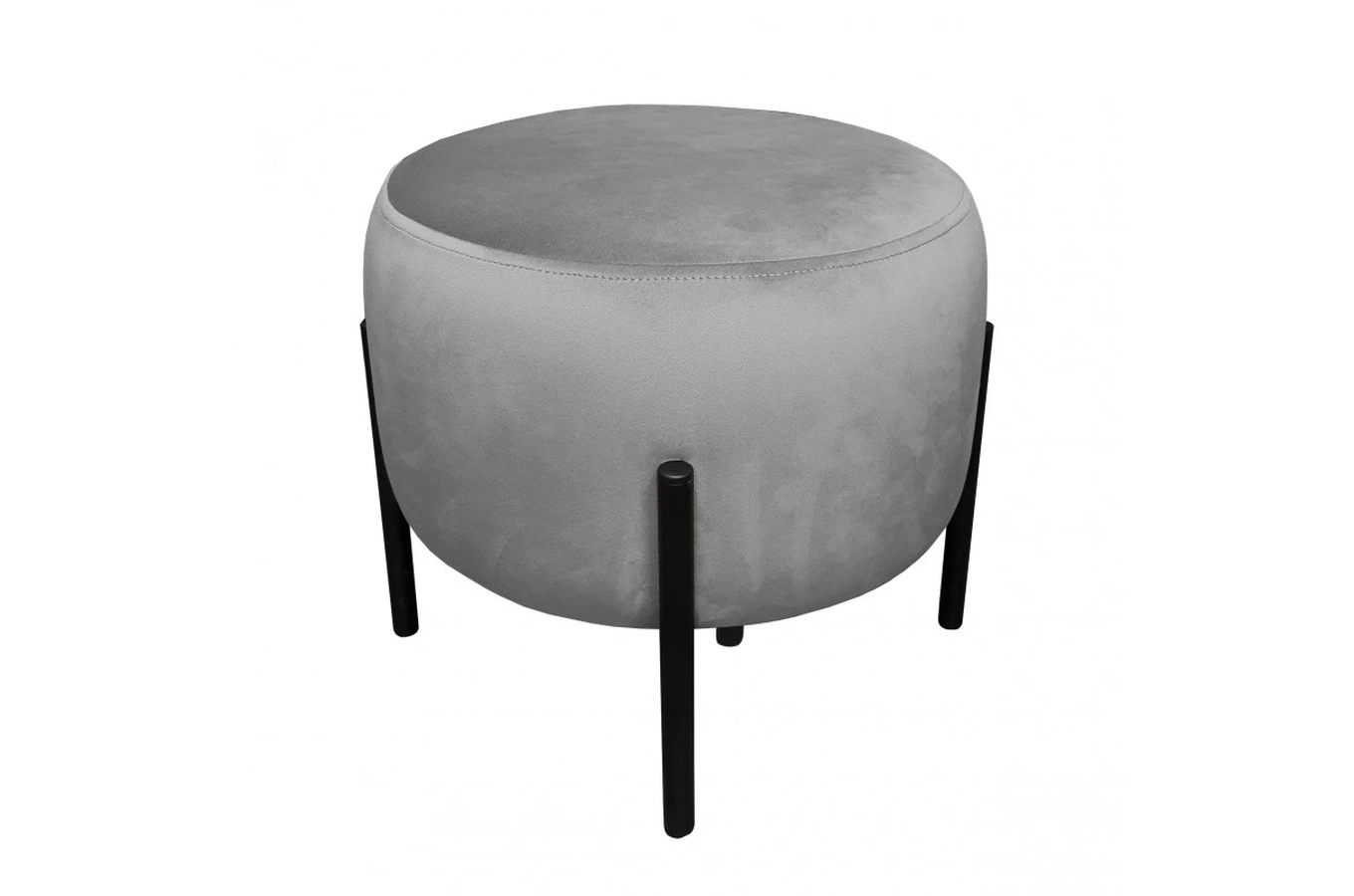Tapicerowany okrągły puf OTTO na metalowych nogach / kolor tkaniny + podstawy do wyboru!