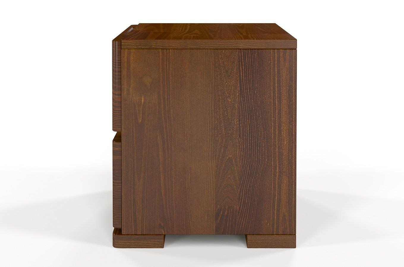 Drewniana szafka nocna sosnowa Visby Sandemo High 2S / kolor palisander