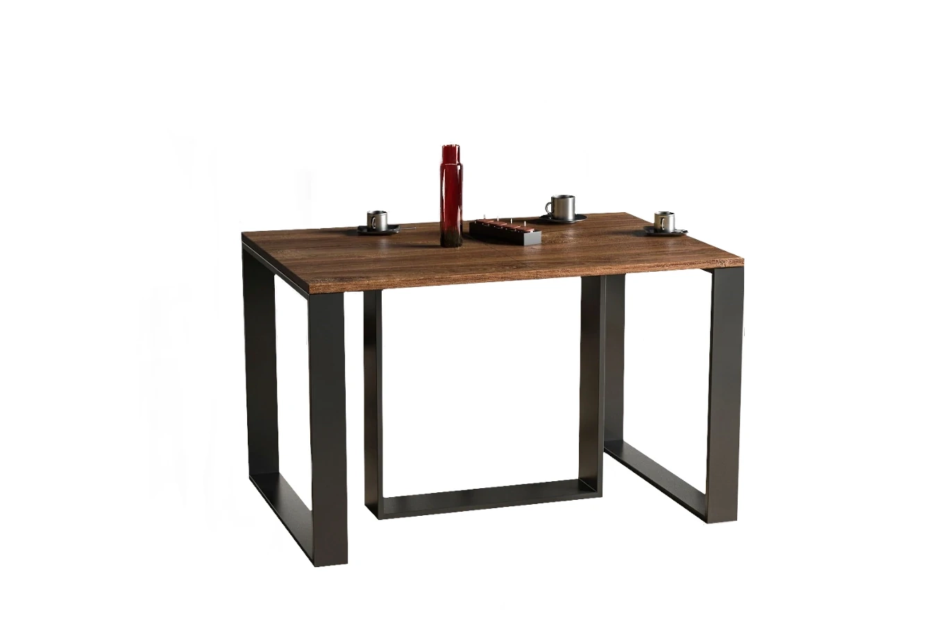 Nowoczesny rozkładany stół BORYS na metalowych nogach 130-330 x 80 cm (dąb stirling)