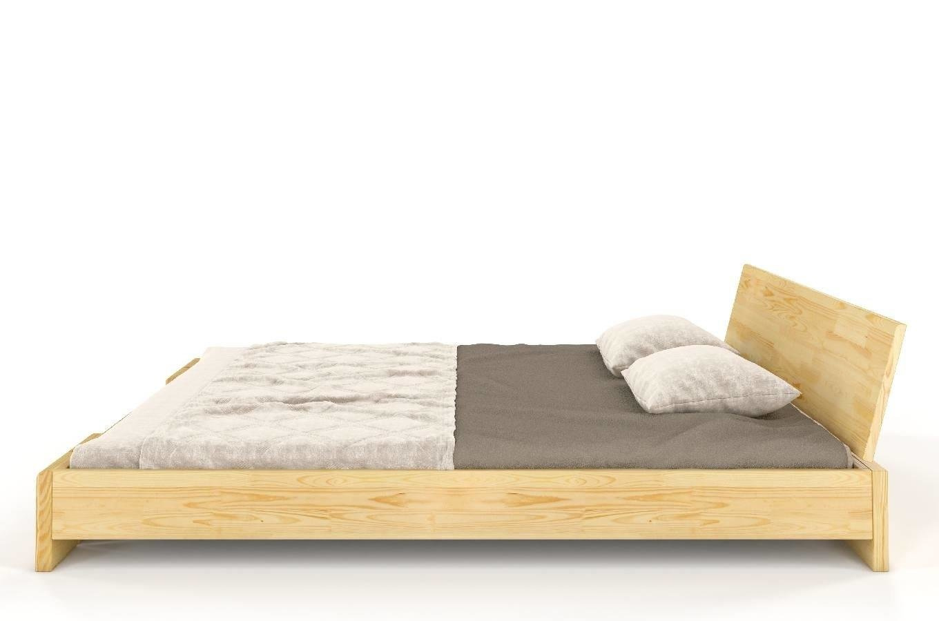 Wysyłka w 48h! Łóżko drewniane sosnowe Skandica VESTRE Niskie / 200x200 cm, kolor naturalny