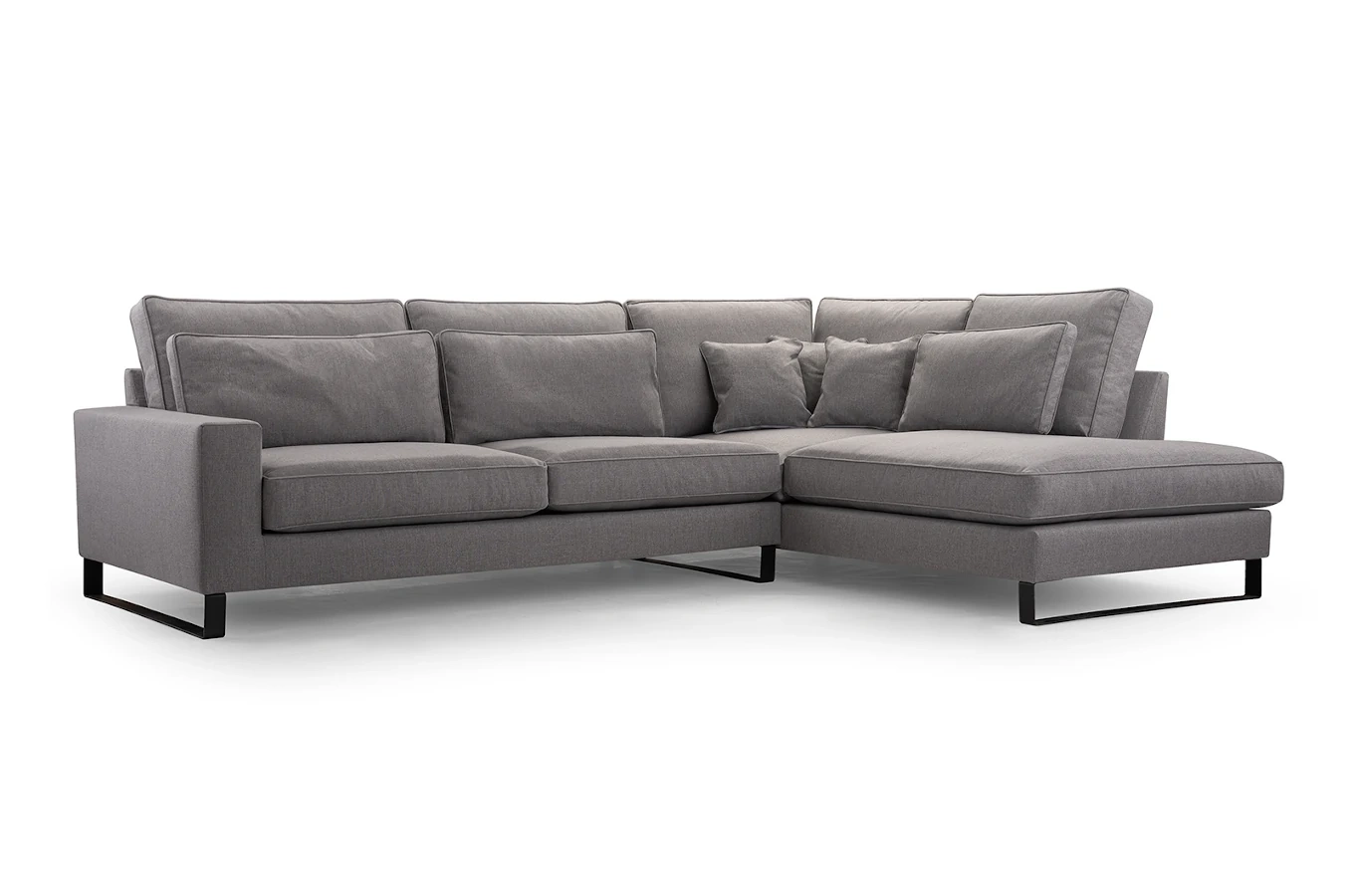 Nowoczesny narożnik LAURENTIA L z metalowymi nogami