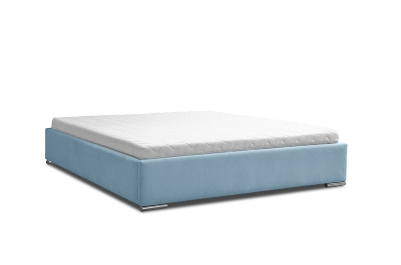 Klasyczne łóżko tapicerowane do sypialni WENER - bez zagłówka