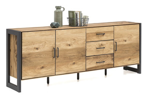 Nowoczesna dębowa komoda TURID 3S3D / szer. 207,5 cm