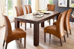 Duży drewniany dębowy stół LEEDS 300 x 120 cm / dąb lity postarzany