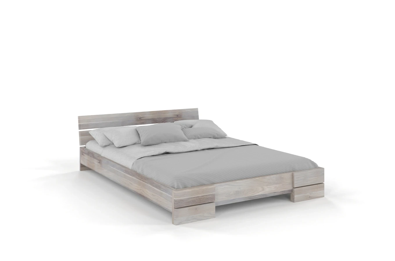 Łóżko drewniane dębowe Visby Sandemo / 90x200 cm, olej bielony