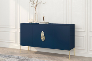 Granatowa komoda Skandica MERLIN ze złotymi dodatkami / szer. 138 cm