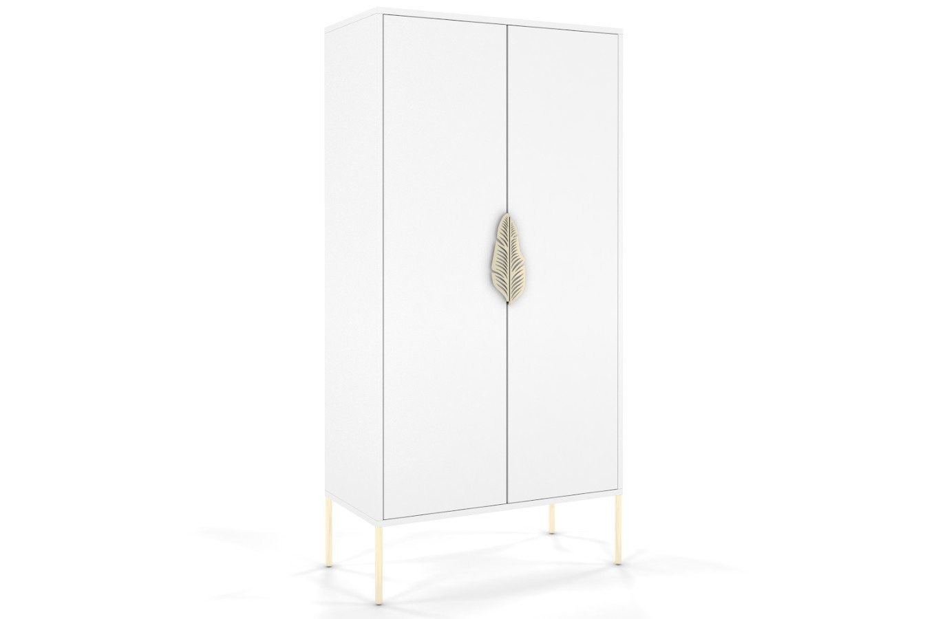 Wysoka biała komoda ze złotymi dodatkami Skandica MERLIN / szer. 80 cm