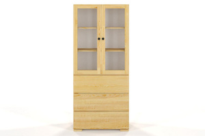 Drewniana sosnowa witryna ze szklanymi drzwiami Visby SANDEMO 3S80 / kolor naturalny