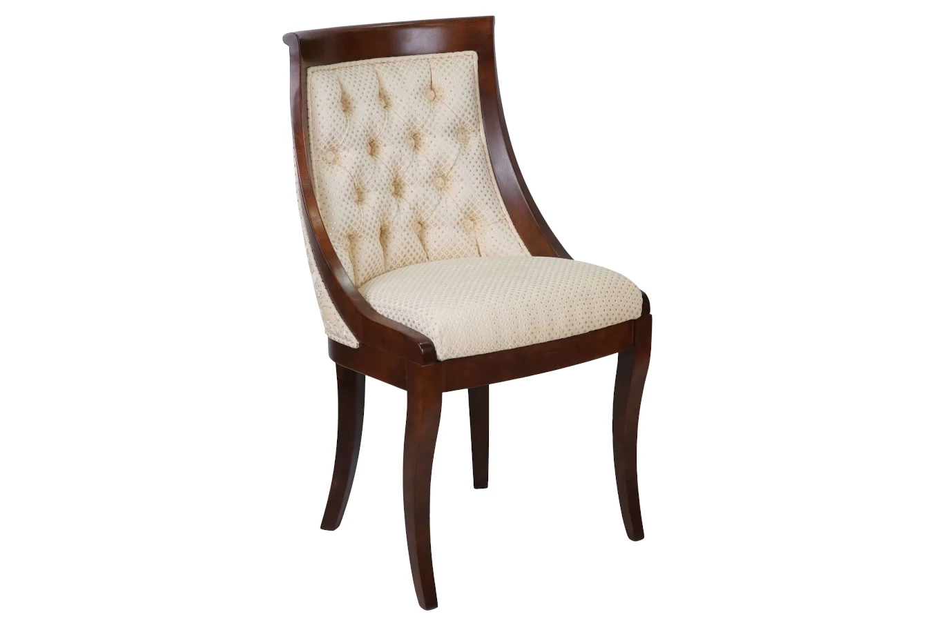 Eleganckie krzesło tapicerowane 856 z pikowanym oparciem