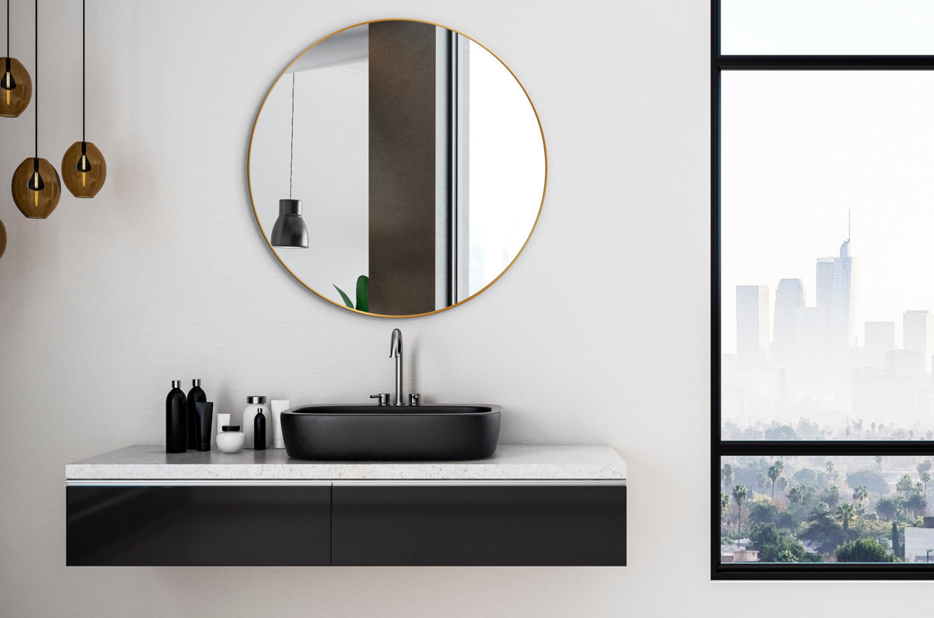 Okrągłe lustro SCANDINAVIA DELICATE / rama dostępna w 5 kolorach