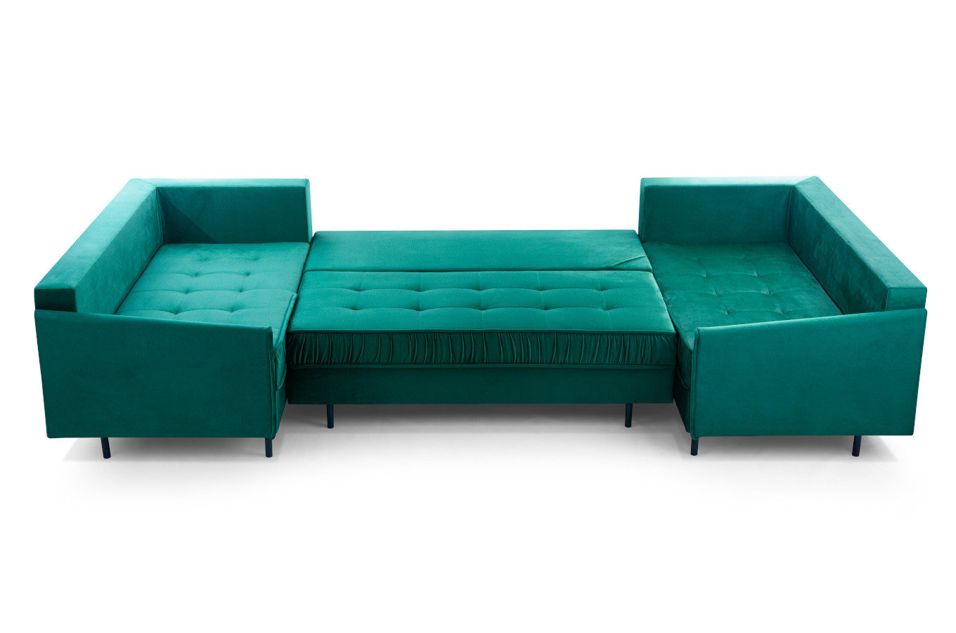 Duży nowoczesny narożnik ZANZIBAR U z funkcją spania i pojemnikiem na pościel