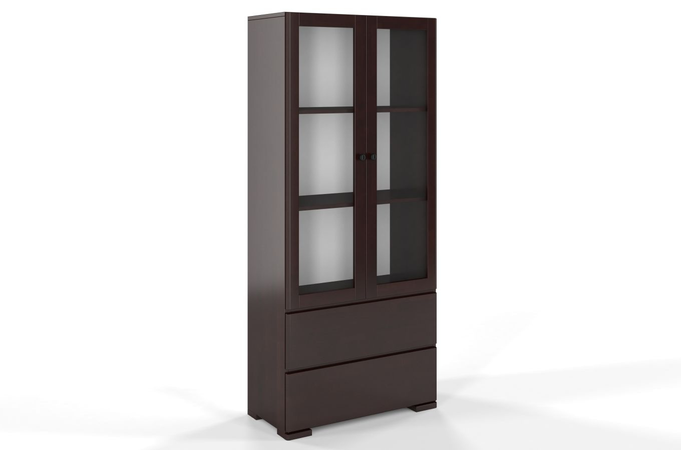 Drewniana bukowa witryna ze szklanymi drzwiami Visby SANDEMO 2S80 / szer. 80 cm