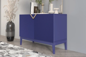 Drewniana komoda Visby DEMI LONG 2D / kolor granat szlachetny / szer. 100,5 cm