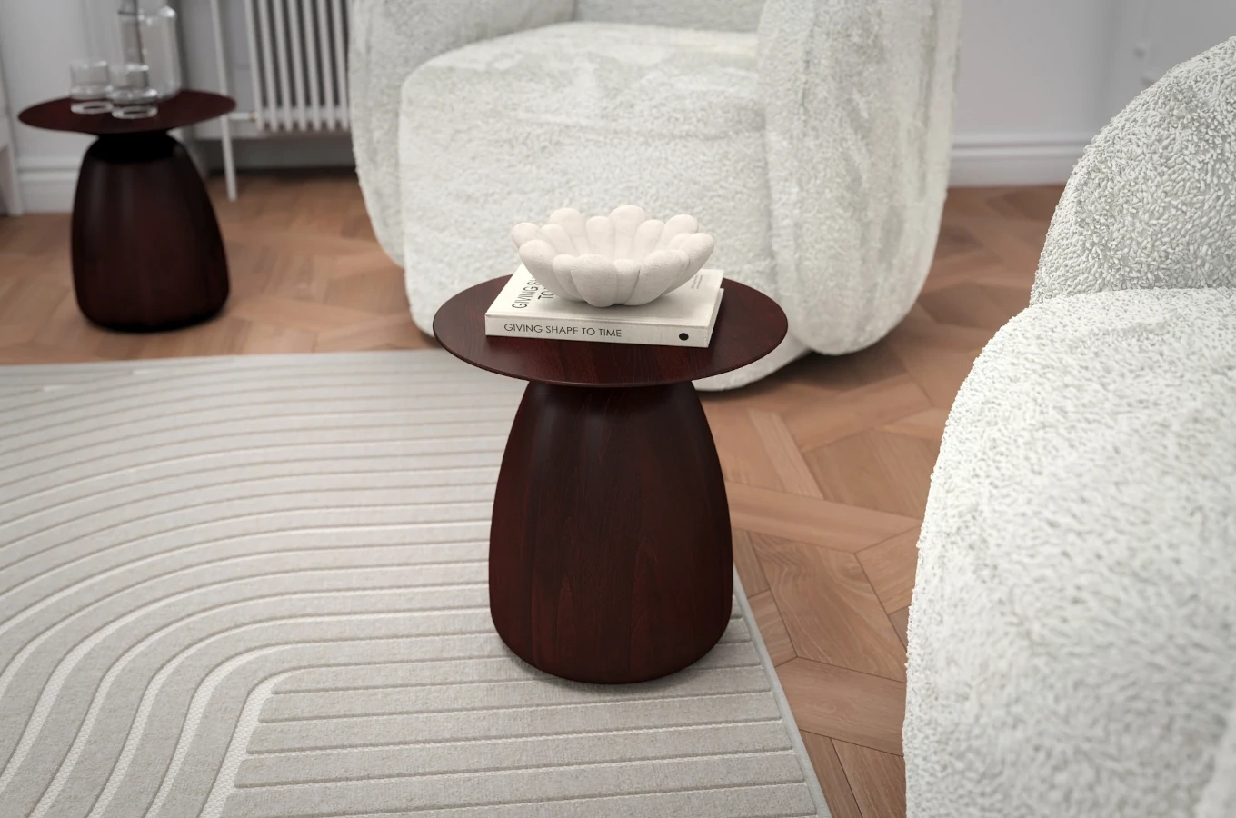 Stolik drewniany Kayani BAOBAB 34 różne kolory, wys. 34 cm