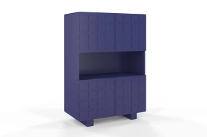Nowoczesna komoda z frontami 3D Skandica CUBO HIGH / kolor granat szlachetny / szer. 85 cm