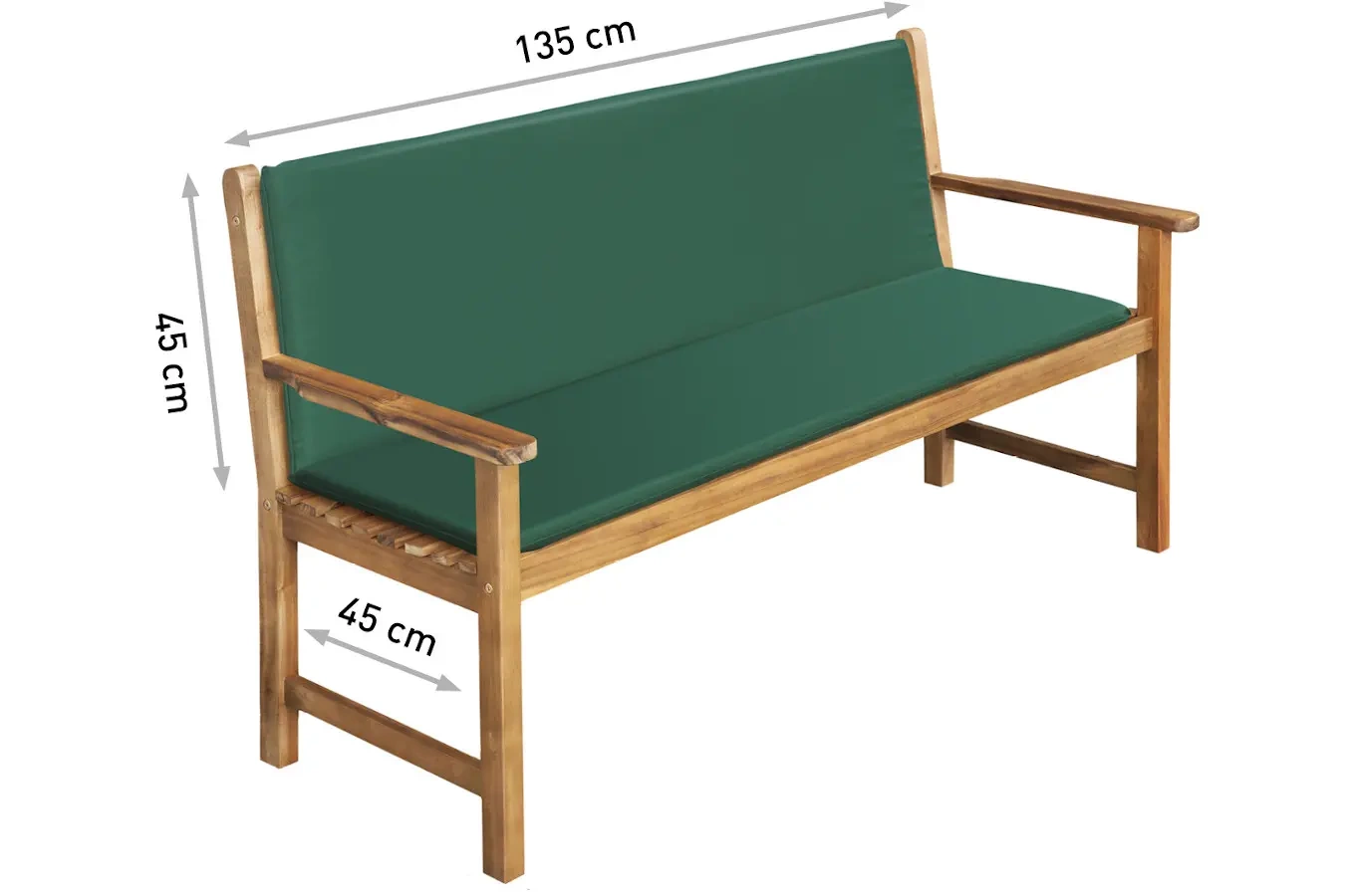 Zielona poduszka SINTRA na ławkę 3- osobową