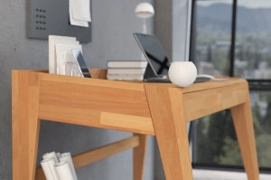 Drewniane bukowe biurko / toaletka z szufladami Visby LISA / 125x70 cm