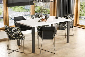 Nowoczesny rozkładany stół GARANT 130-265 x 80 cm (biały połysk)