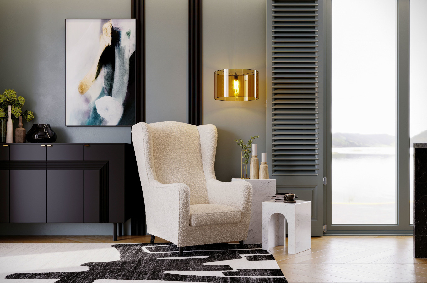 Fotel uszak Skandica AGNETA / 4 kolory tapicerki + 2 kolory nóg do wyboru!