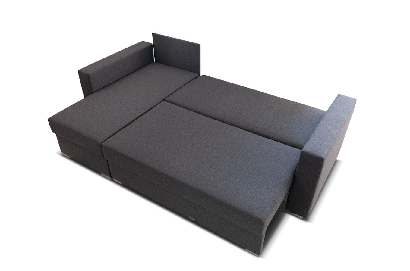 Nowoczesny narożnik ALESIO z funkcją spania i pojemnikiem na pościel