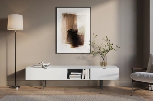 Nowoczesna biała szafka RTV z szufladą Skandica MYWAY / szer. 180 cm