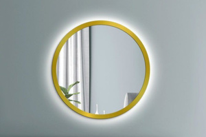 Okrągłe lustro SCANDINAVIA BOLD z oświetleniem LED / rama dostępna w 5 kolorach
