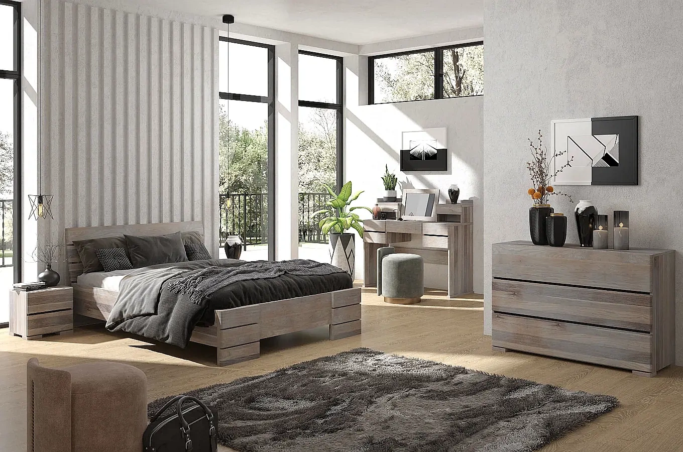 Drewniana komoda dębowa Visby Sandemo 3S / szer. 120 cm