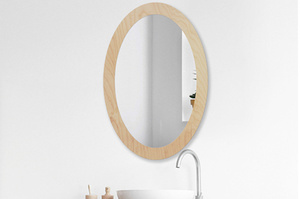 Owalne lustro OVAL BOLD Natural / rama w kolorze naturalnym