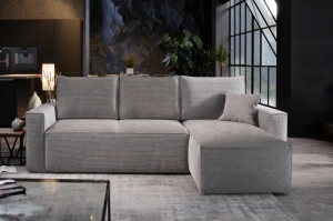 Nowoczesny narożnik MOCCA z funkcją spania i pojemnikiem na pościel