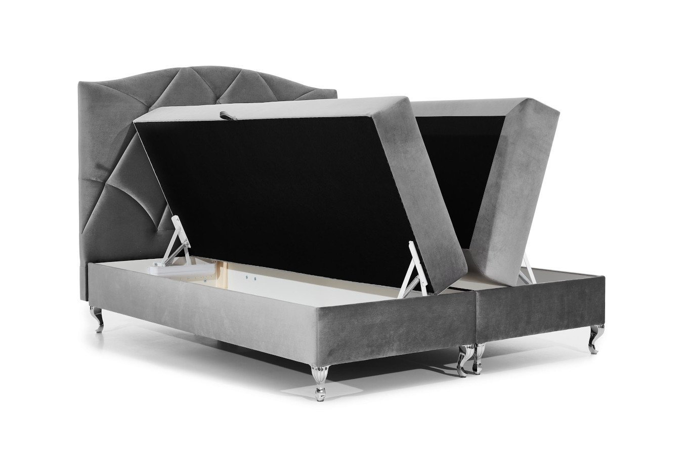 Tapicerowane łóżko kontynentalne do sypialni BRACCIANO w stylu glamour