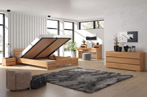 Łóżko drewniane bukowe Visby Sandemo High BC (Skrzynia na pościel)