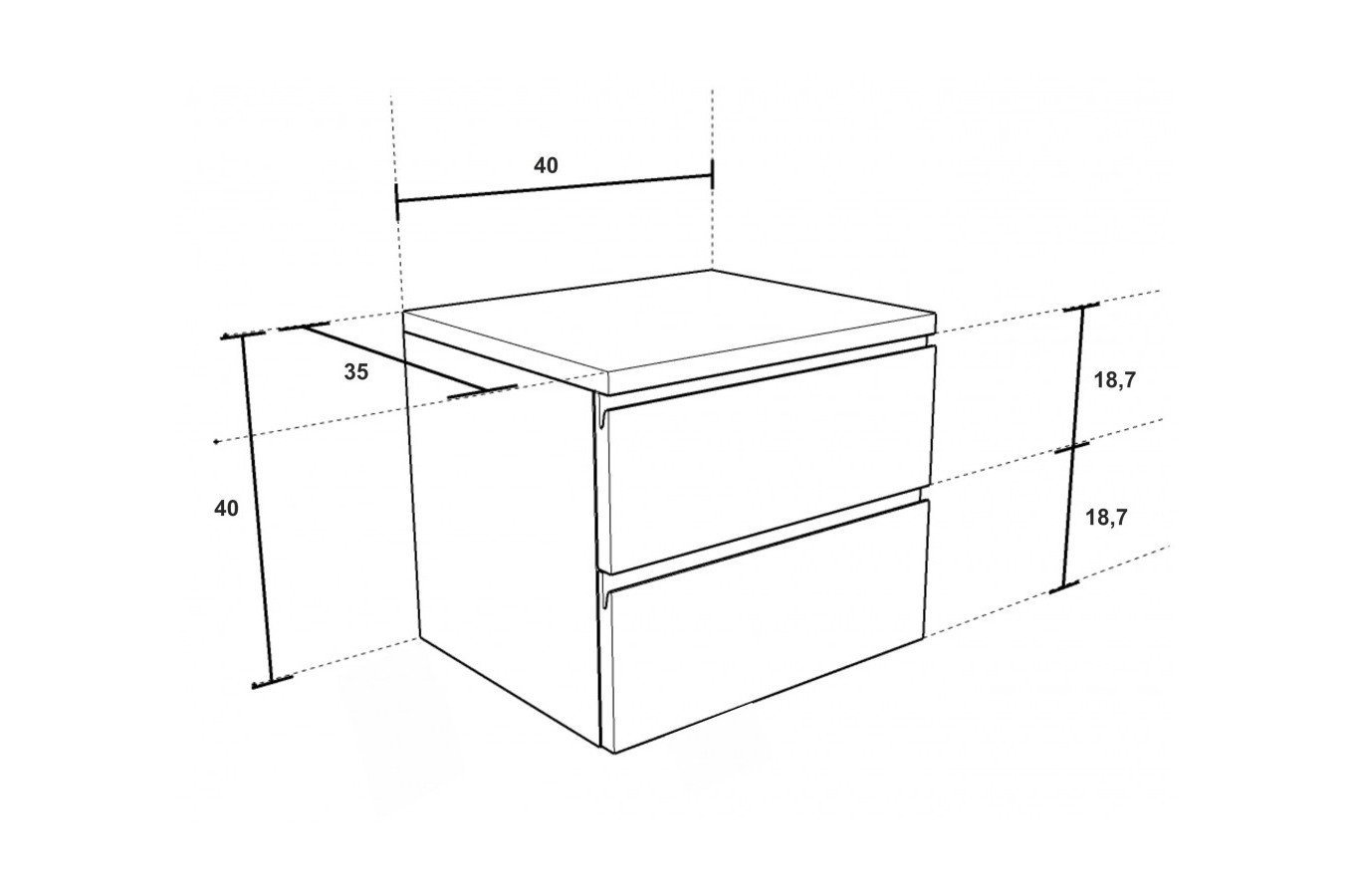 Drewniana szafka nocna GIANIS / szer. 40 cm