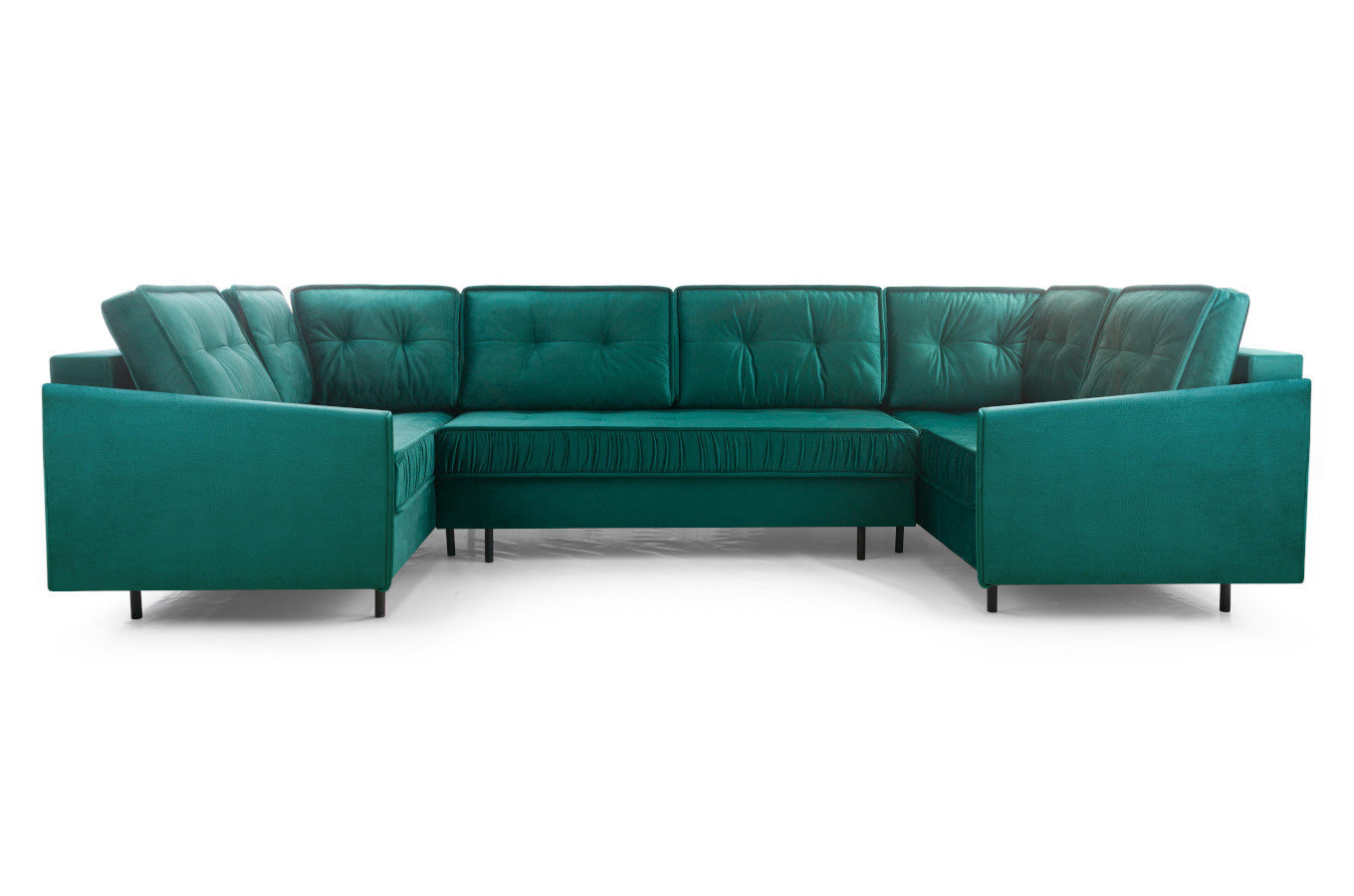 Duży nowoczesny narożnik ZANZIBAR U z funkcją spania i pojemnikiem na pościel