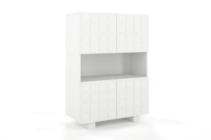 Nowoczesna komoda z frontami 3D Skandica CUBO HIGH / kolor biały / szer. 85 cm