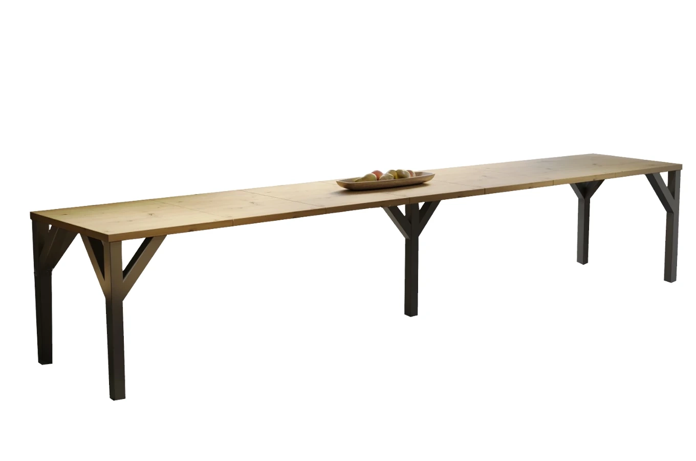 Nowoczesny rozkładany stół DUNAJ na metalowych nogach 130-240 x 90 cm (dąb artisan)