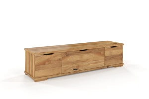 Drewniana szafka RTV dębowa Visby ARHUS z szufladami / szer. 157 cm