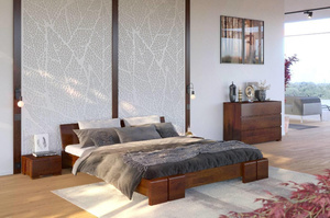 Wysyłka w 48h! Łóżko drewniane sosnowe Skandica VESTRE Niskie / 200x200 cm, kolor naturalny 