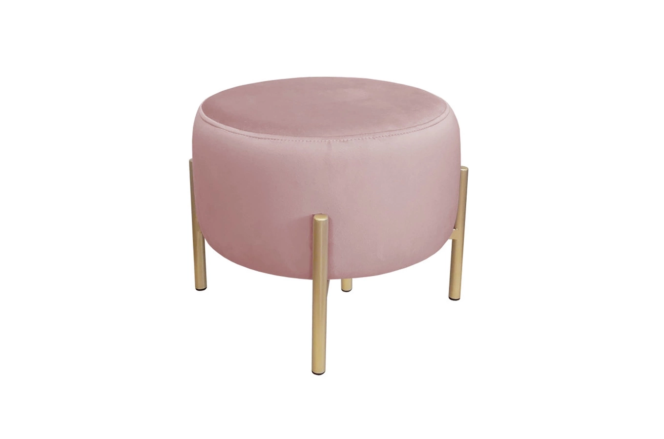 Tapicerowany okrągły puf OTTO na metalowych nogach / kolor tkaniny + podstawy do wyboru!