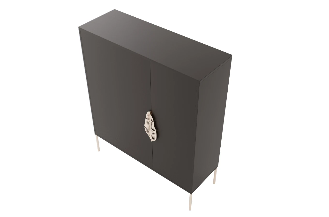 Czarna komoda / szafka na buty Skandica MERLIN ze złotymi dodatkami / szer. 100 cm